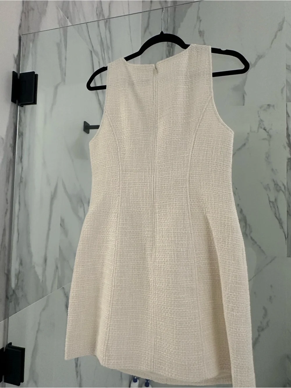 cinq a sept Cream Tweed Mini Dress with Decorative Buttons - Picture 7 of 7